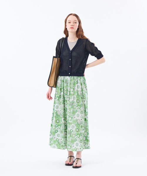 MACKINTOSH PHILOSOPHY（ﾏｯｷﾝﾄｯｼｭ ﾌｨﾛｿﾌｨｰ）の「メッシュニットカーディガン（カーディガン/ボレロ・レディース・レッド/ダークネイビー/オフホワイト・38）」の6枚目の写真