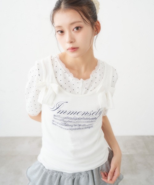 FCMM(エフシーエムエム)の「【日本限定】RIBBON TANKTOP / リボンタンクトップ(タンクトップ・レディース・ライトグレー/オフホワイト/ネイビー・SMALL/MEDIUM)」の2枚目の写真
