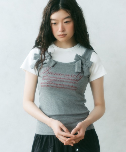 FCMM(エフシーエムエム)の「【日本限定】RIBBON TANKTOP / リボンタンクトップ(タンクトップ・レディース・ライトグレー/オフホワイト/ネイビー・SMALL/MEDIUM)」の5枚目の写真