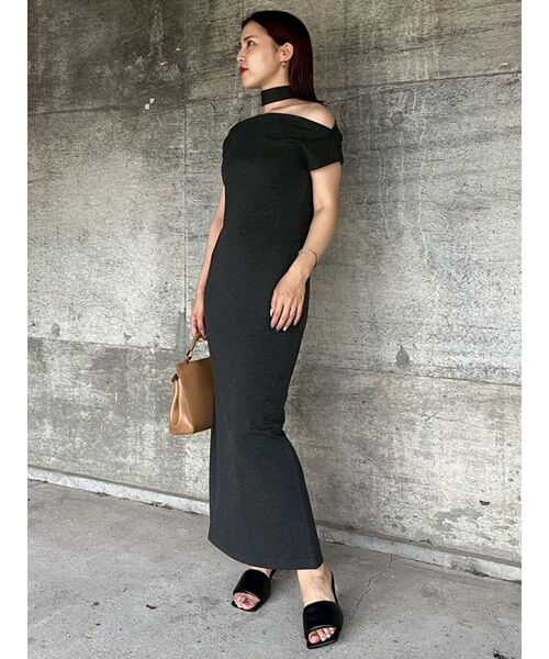 LAGUNAMOON（ラグナムーン）の「オフショルボートポンチワンピース（ワンピース・レディース・ブラウン/チャコールグレー・SMALL/MEDIUM）」の5枚目の写真