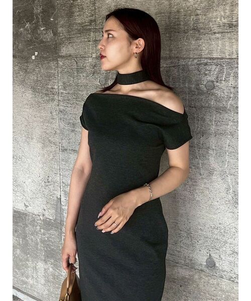 LAGUNAMOON（ラグナムーン）の「オフショルボートポンチワンピース（ワンピース・レディース・ブラウン/チャコールグレー・SMALL/MEDIUM）」の8枚目の写真