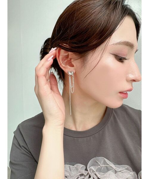 RESEXXY（リゼクシー）の「ハートチェーンピアス（ピアス（両耳用）・レディース・ゴールド/シルバー・FREE）」の10枚目の写真