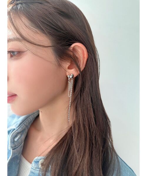 RESEXXY（リゼクシー）の「ハートチェーンピアス（ピアス（両耳用）・レディース・ゴールド/シルバー・FREE）」の8枚目の写真