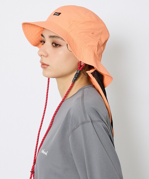 NANGA(ナンガ)の「【NANGA/ナンガ】/NYLON TUSSER SUNSHADE HAT/ナイロン タッサー サンシェード ハット/メンズ レディース ユニセックス 帽子 アウトドア(ハット・メンズ・ブラック/アイボリー/オレンジ/ラベンダー・フリー)」の4枚目の写真