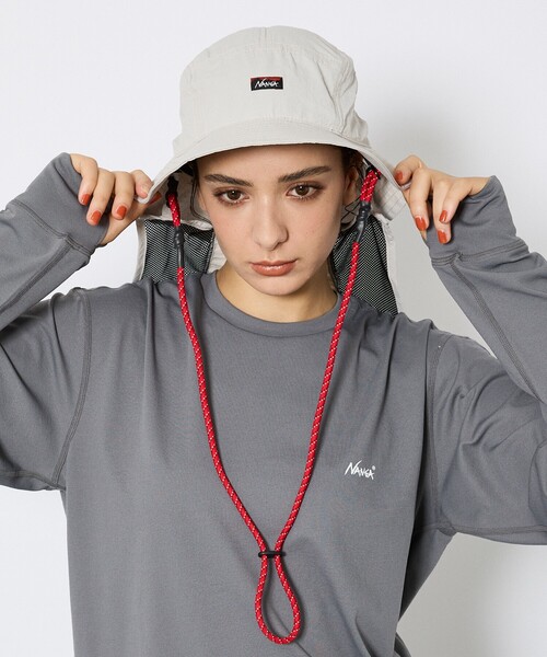 NANGA(ナンガ)の「【NANGA/ナンガ】/NYLON TUSSER SUNSHADE HAT/ナイロン タッサー サンシェード ハット/メンズ レディース ユニセックス 帽子 アウトドア(ハット・メンズ・ブラック/アイボリー/オレンジ/ラベンダー・フリー)」の2枚目の写真