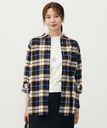 コットン起毛タータンチェック シャツ ブラウス