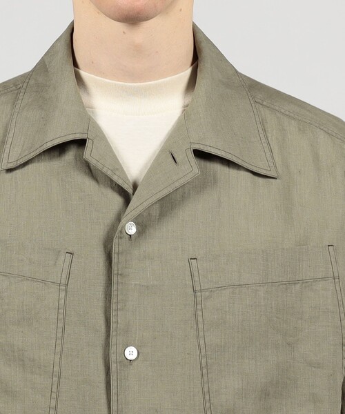 セール】リネン 4ポケット サファリシャツ（シャツ/ブラウス
