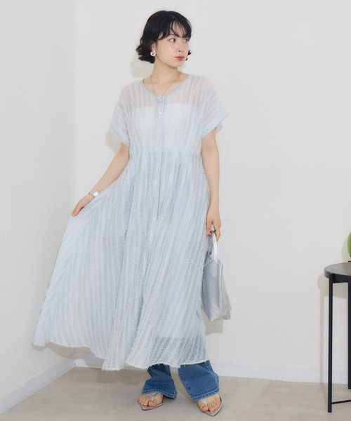 KATHARINE ROSS（キャサリンロス）の「【KATHARINE ROSS】ストライプカットドビーワンピース（ワンピース・レディース・ライトブルー/ブラック・MEDIUM）」の20枚目の写真