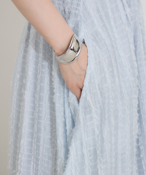 KATHARINE ROSS（キャサリンロス）の「【KATHARINE ROSS】ストライプカットドビーワンピース（ワンピース・レディース・ライトブルー/ブラック・MEDIUM）」の5枚目の写真