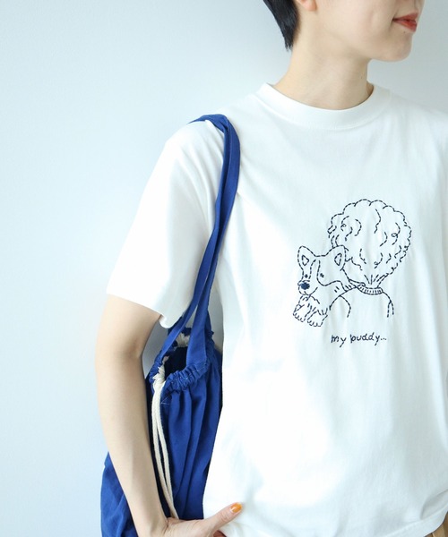 PAR ICI(パーリッシィ)の「【WEB限定】corgi & boy Tシャツ(Tシャツ/カットソー・レディース・グレー/ホワイト/ブルー・FREE)」の21枚目の写真