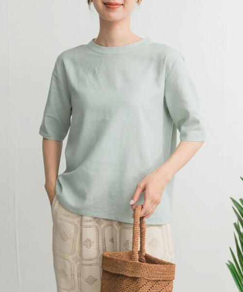 URBAN RESEARCH DOORS（アーバンリサーチドアーズ）の「リネンレーヨンバックリボンブラウス（シャツ/ブラウス・レディース・ブラック/オフホワイト/ミント・MEDIUM）」の16枚目の写真