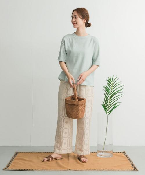 URBAN RESEARCH DOORS（アーバンリサーチドアーズ）の「リネンレーヨンバックリボンブラウス（シャツ/ブラウス・レディース・ブラック/オフホワイト/ミント・MEDIUM）」の18枚目の写真