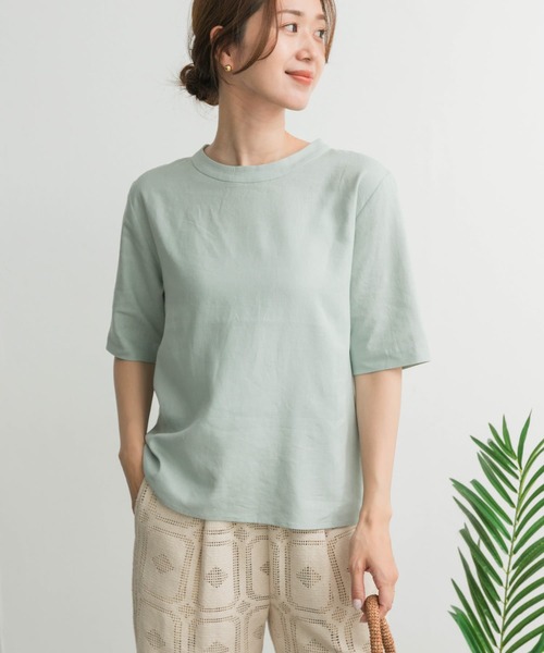 URBAN RESEARCH DOORS / アーバンリサーチ ドアーズ リネンレーヨンバックリボンブラウス URBAN RESEARCH DOORS｜リネンレーヨンバックリボンブラウス