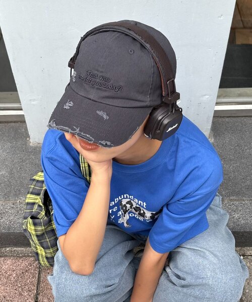 CIAOPANIC TYPY(チャオパニックティピー)の「【UNISEX】ダメージロゴキャップ(キャップ・レディース・アイボリー/レッド/チャコールグレー・ONE SIZE)」の14枚目の写真