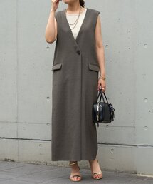 un dix cors | 《着回し抜群◎こなれきちんと感》メランジスラブワンピース(ジャンパースカート)