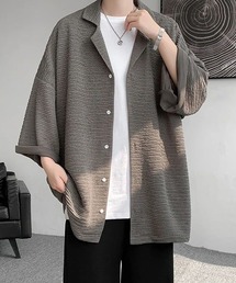 WARAIJOGO（ワライジョウゴ）の「【WARAIJOGO】オーバーサイズ無地開襟半袖シャツ(NEZ)（シャツ/ブラウス）」