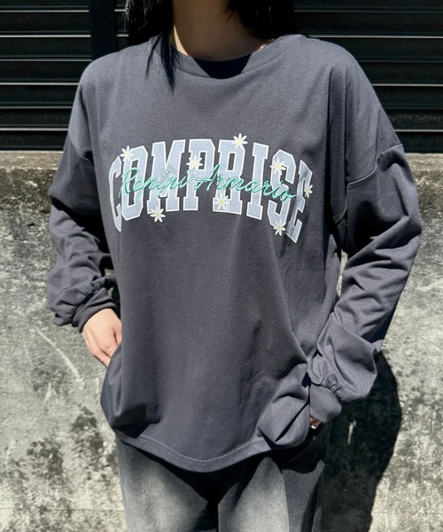 repipi armario（レピピ アルマリオ）の「チョベリグルーズロンＴ（Tシャツ/カットソー・キッズ・ホワイト系3/グレー/ホワイト系2/ブラック/ピンク/ブラウン/スミクロ/ホワイト系1・MEDIUM/LARGE/SMALL）」の5枚目の写真