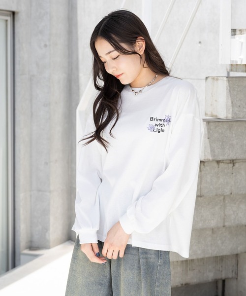 repipi armario（レピピ アルマリオ）の「チョベリグルーズロンＴ（Tシャツ/カットソー・キッズ・ホワイト系3/グレー/ホワイト系2/ブラック/ピンク/ブラウン/スミクロ/ホワイト系1・MEDIUM/LARGE/SMALL）」の10枚目の写真