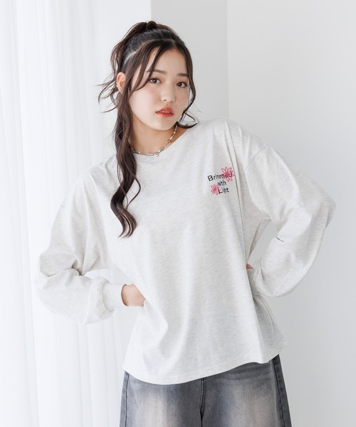 repipi armario（レピピ アルマリオ）の「チョベリグルーズロンＴ（Tシャツ/カットソー・キッズ・ホワイト系3/グレー/ホワイト系2/ブラック/ピンク/ブラウン/スミクロ/ホワイト系1・MEDIUM/LARGE/SMALL）」の12枚目の写真