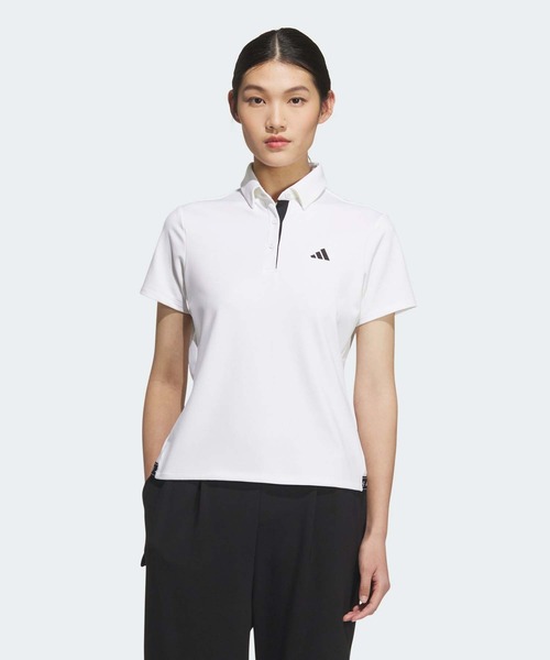 【新品】アディダス ゴルフ 半袖 ボタンダウン シャツ ホワイト メンズ S ADIDAS GOLF アディダスゴルフ 2023年モデル 半袖ポロシャツ