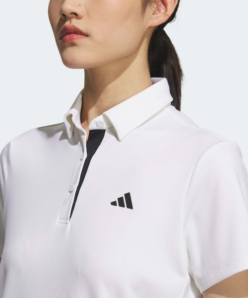 アディダスゴルフ ストレッチ UPF50 ポロシャツ 2XL ホワイト ドット柄 アディダスゴルフ ストレッチ UPF50 ポロシャツ 2XL グリーン系