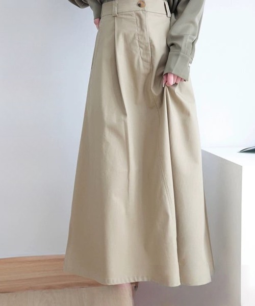 Beststore(ベストストア)の「スカート スウェット Aライン ロングスカート ハイウエスト スカート(スカート・レディース・ブラック/ベージュ/グレー/オリーブ・S/M/L)」の12枚目の写真
