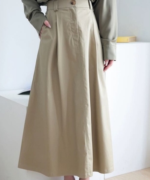 Beststore(ベストストア)の「スカート スウェット Aライン ロングスカート ハイウエスト スカート(スカート・レディース・ブラック/ベージュ/グレー/オリーブ・S/M/L)」の13枚目の写真