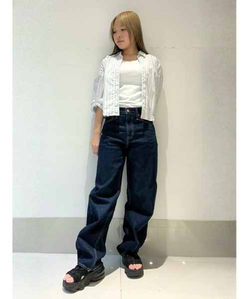 GAP（ギャップ）の「ハイライズ バレルデニム（デニムパンツ・レディース・インディゴブルー・23/24/25/26/27/28/30/29）」の12枚目の写真