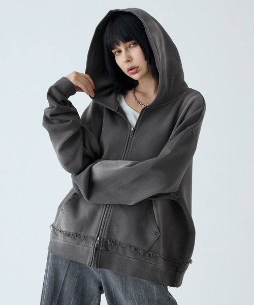 セール】【VELNUS】Vintage Make Heavyweight Double Zip Hoodie