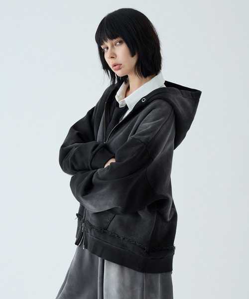 セール】【VELNUS】Vintage Make Heavyweight Double Zip Hoodie