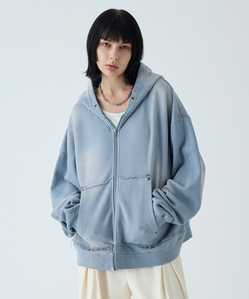 セール】【VELNUS】Vintage Make Heavyweight Double Zip Hoodie