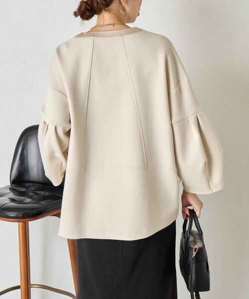 Jena espace merveilleux（ジェナ　エスパスメルヴェイユ）の「【上品/体系カバー】チューリップスリーブジップジャケット（その他アウター・レディース・アイボリー/ブラック・FREE）」の10枚目の写真