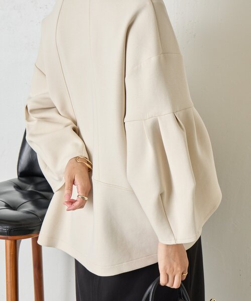 Jena espace merveilleux（ジェナ　エスパスメルヴェイユ）の「【上品/体系カバー】チューリップスリーブジップジャケット（その他アウター・レディース・アイボリー/ブラック・FREE）」の11枚目の写真