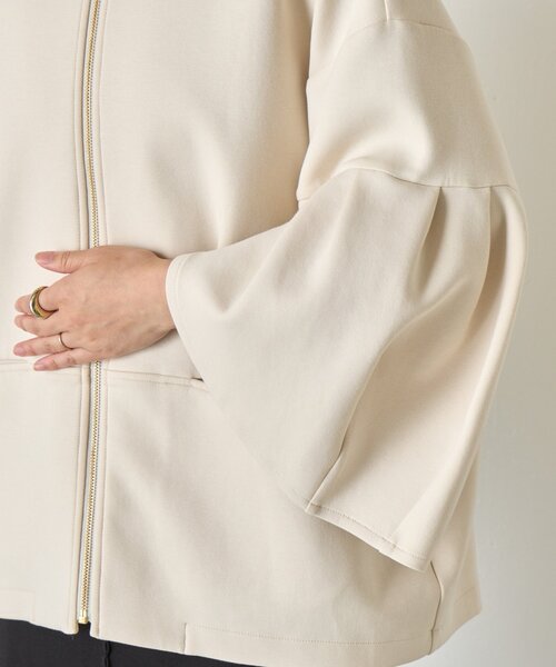 Jena espace merveilleux（ジェナ　エスパスメルヴェイユ）の「【上品/体系カバー】チューリップスリーブジップジャケット（その他アウター・レディース・アイボリー/ブラック・FREE）」の19枚目の写真