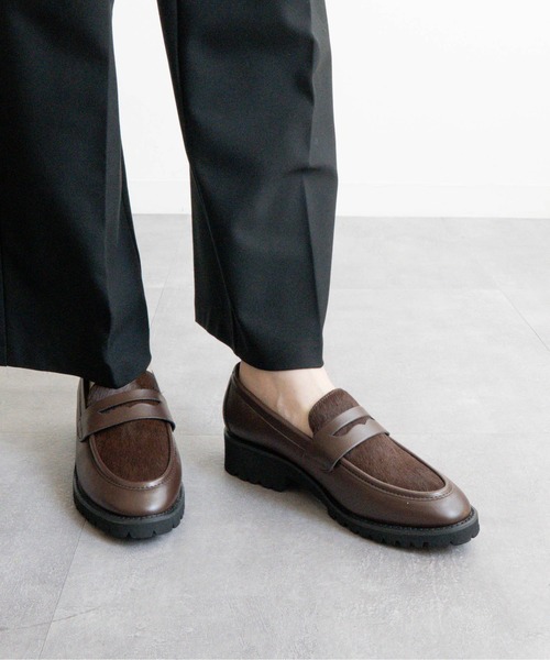 Fabby fabby（ファビィーファビィー）の「ボリュームソールコインローファー（ローファー・レディース・ブラウン/レオパード/ブラック/ブラック系その他・MEDIUM/LARGE/SMALL）」の3枚目の写真