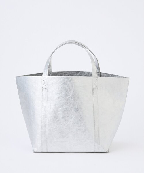 THE PAUSE(ザ ポーズ)の「【THE PAUSE】ペーパートート M(トートバッグ・レディース・シルバー・FREE)」の8枚目の写真