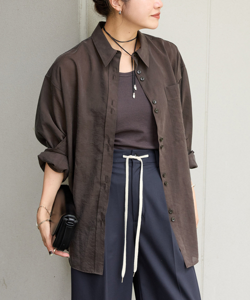 JOURNAL STANDARD（ジャーナルスタンダード）の「キュプラヴィンテージローンシャツ（シャツ/ブラウス・レディース・ブラック/ブラウン・FREE）」の22枚目の写真