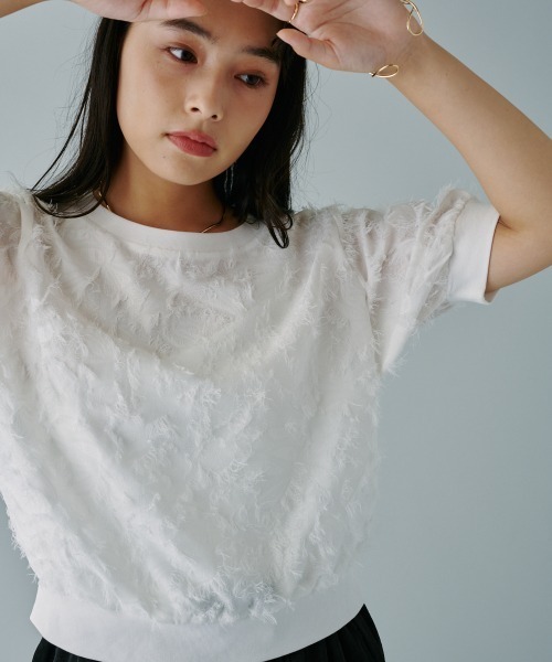 terrace（テラス）の「フリンジジャカードプルオーバートップス（その他トップス・レディース・ミント/オフホワイト/ブラック・MEDIUM）」の4枚目の写真