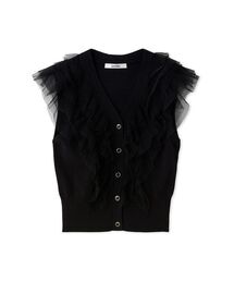 SNIDEL ブラック トップス サイズF SNIDEL（スナイデル）の「デザインスリーブカットトップス（T