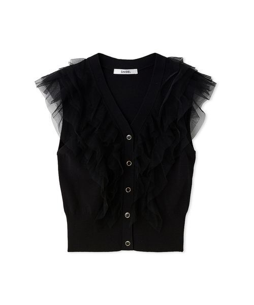 Sustainableチュールフリルニットプルオーバー（ニット/セーター