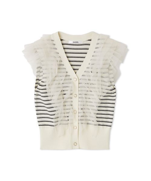 新品タグ付き　スナイデル♡Sustainableチュールフリルニットプルオーバー Sustainableチュールフリルニットプルオーバー（ニット