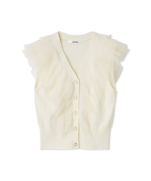 新作新品♥️ SNIDEL Sustainableチュールフリルニットプルオーバー Sustainableチュールフリルニットプルオーバー(ニット