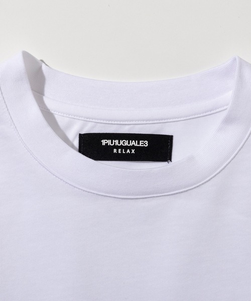 1PIU1UGUALE3 RELAX (ウノピゥウノウグァーレトレ リラックス)の「1PIU1UGUALE3 RELAX(ウノピゥウノウグァーレトレ リラックス)シルケット素材 ラインストーン ブランドロゴ 半袖Tシャツ(Tシャツ/カットソー・メンズ・ホワイト/ベージュ/ブラック・S/M/L/XL/XXL)」の8枚目の写真