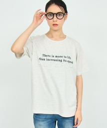 雫 パール 付き テキスト 刺繍 Tシャツ
