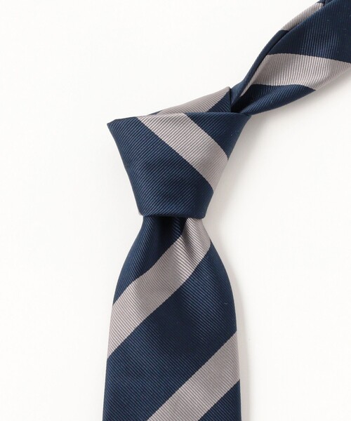 ビームスエフ 段落ち ストライプ ネクタイ FRANCO BASSI〉多分、初めてだったりする段落ちストライプネクタイ