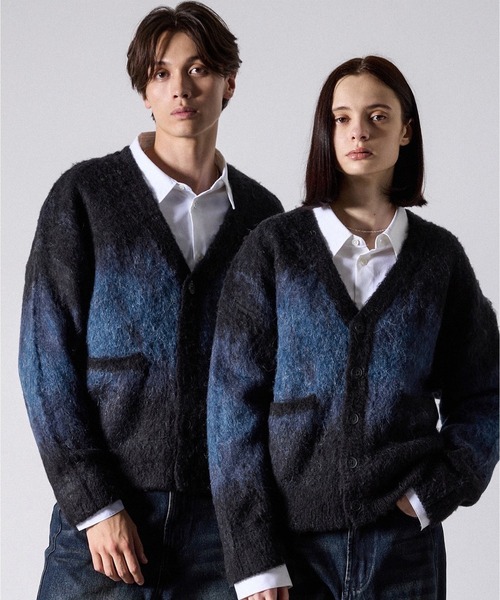 CLEL】Alpaca Blend Shaggy V-Neck Cardigan / アルパカブレンド