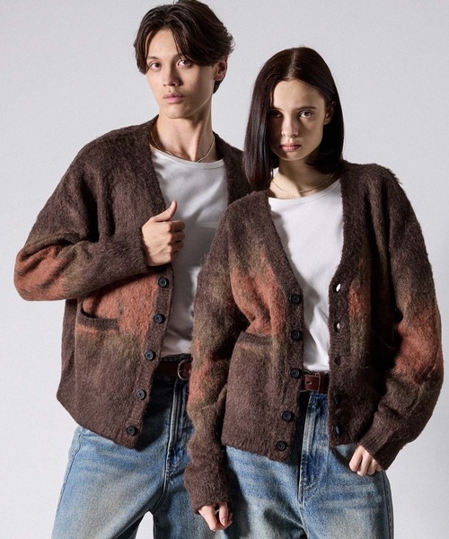 CLEL】Alpaca Blend Shaggy V-Neck Cardigan / アルパカブレンド