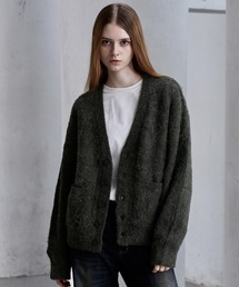 CLEL(NC)́yCLELzAlpaca Blend Shaggy V-Neck Cardigan / ApJuhVM[VlbNJ[fBK(J[fBK/{)