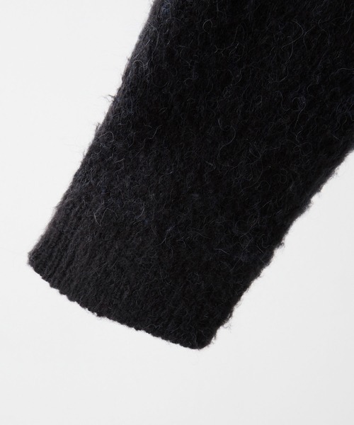 clel アルパカブレンドシャギーVネックカーディガン　ブラック　XS CLEL】Alpaca Blend Shaggy V-Neck Cardigan / アルパカブレンド