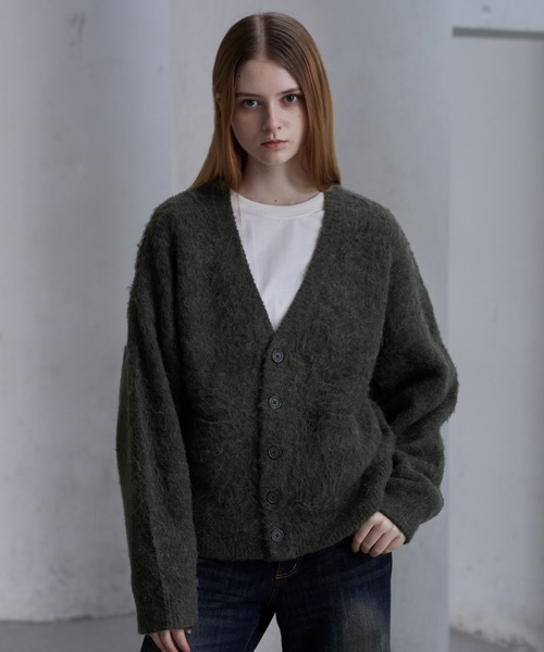 【新品未使用】SHIPS アルパカブレンド グレー カーディガン UNITED ARROWS green label relaxing｜アルパカブレンド クルー